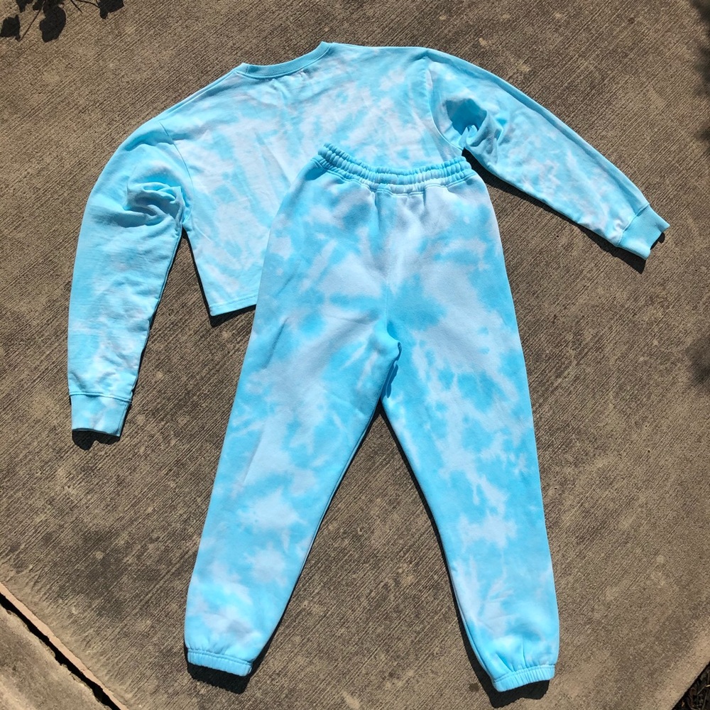 Custom dyed tie dye sweats top/bottom set - Picture 7 of 9